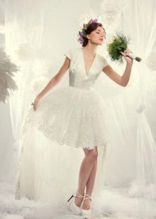 Satin and short chiffon satin wedding