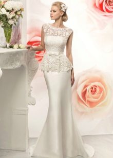 Wedding dress with satin skirt