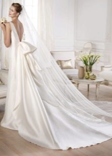 Wedding dress from satin with train