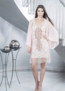 Short evening dress with wide sleeves