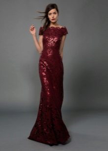 Burgundy evening dress