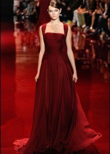Burgundy evening dress