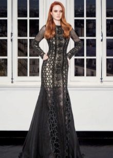 Black Lace Evening Dress