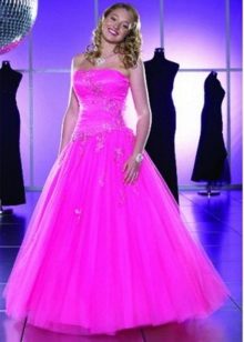 Wedding dress bright crimson color