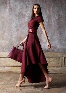 Cheap evening dress with asymmetrical hem