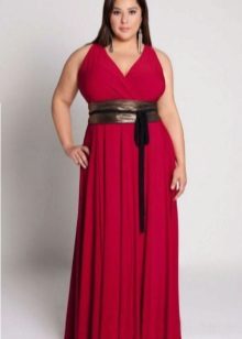 dark red evening dress for full