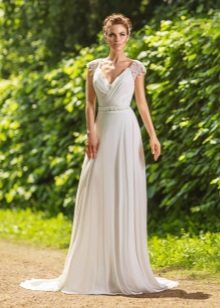 Wedding dress with lace straps