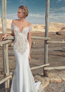 Wedding dress with lace top