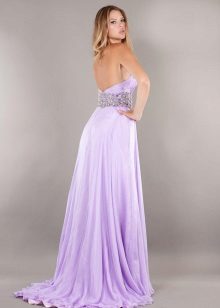 Evening dress for full open back