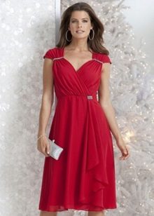 red short elegant large evening dress