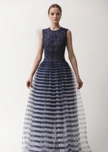 Striped blue and white dress