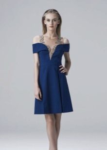 Blue evening dress short