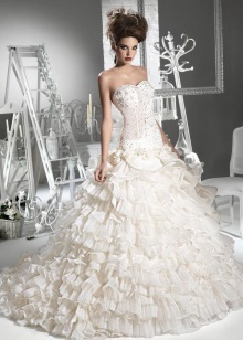 Wedding dress in the style of a princess with a corset