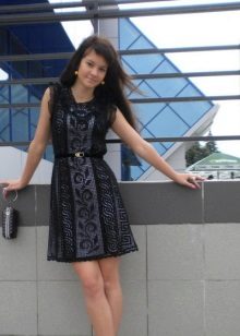 Ribbon knit evening dress