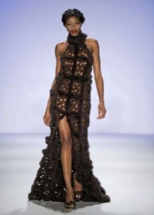 Evening floor dress of motifs