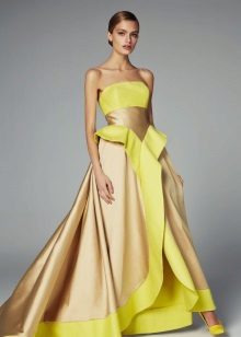 Evening dress with a full skirt and corset