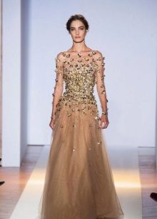 Evening dress with a corset