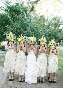 Multicolored bridesmaid dresses