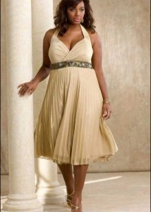 Milky evening dress empire for full wedding