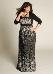 Evening dress on the floor with a pattern for the full wedding