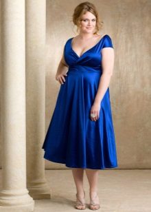 Bright blue evening dress for a full wedding