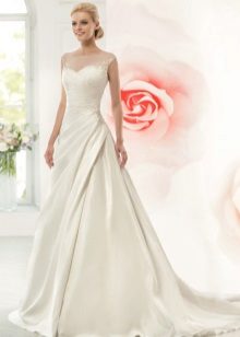 A-line wedding dress with drape