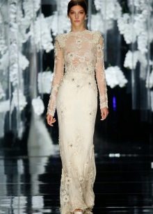 Wedding dress with pearls and crystals from Yolan Chris