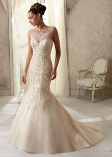 Mermaid Wedding Dress with Pearls