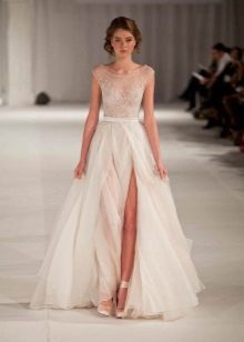 Straight Slit Wedding Dress