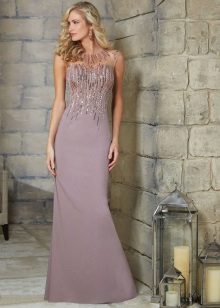 evening dress with sleeves for women 40 years silk