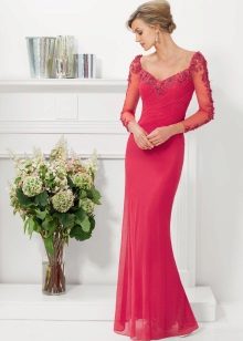 Evening dress mermaid for women 40 years old red