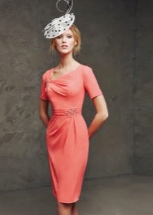 Coral evening gown