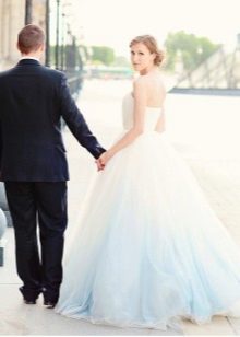 Wedding dress with blue bottom