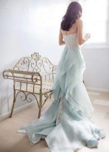 White and Blue Wedding Dress