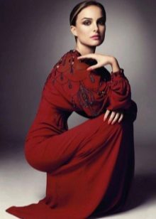 Red stars evening gown