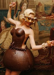 Chocolate evening gown short