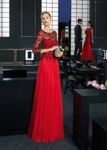 Red evening gown