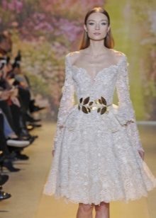 White evening lace dress