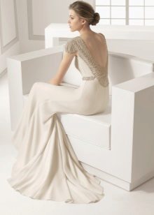 Wedding dress with Swarovski crystals on the neckline