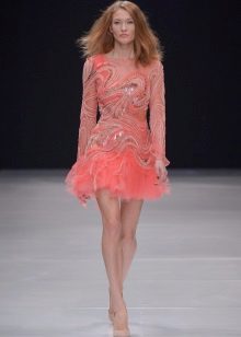 Short pink evening dress
