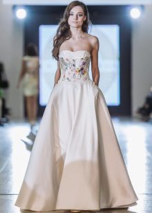 Silk fluffy evening dress