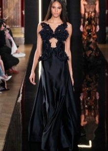Silk black evening dress by Valentin Yudashkin