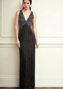 Evening dress with silver thread