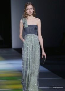 Evening dress for the new year with a transparent skirt