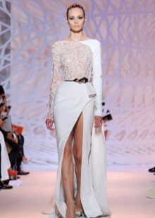 Sexy evening dress with a slit from Zuhair Murad