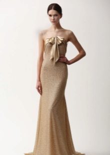 Evening dress with nude effect
