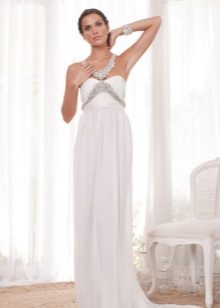 Wedding dress with straps from rhinestones
