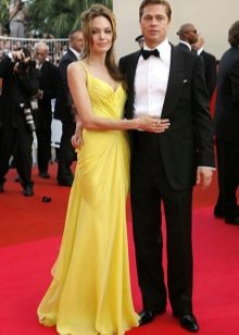 Yellow evening dress