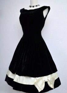 Black velvet dress with bow