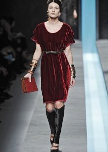 Burgundy velvet dress